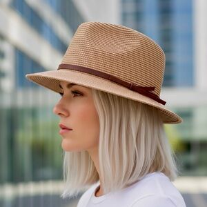 Anthropologie Straw Fedora Sun Hat
